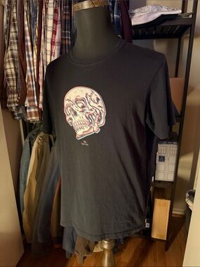 Paul Smith Men’s Black Graphic “3D” Skull Short-Sleeve T-Shirt - Extra Large